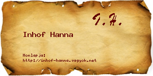 Inhof Hanna névjegykártya